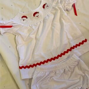 White and Red Kids Matching Set
